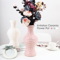 Origami Plastic Vase White Imitation Ceramic Flower Pot Basket Home Nordic Decoration šviesiai mėlyna spalva