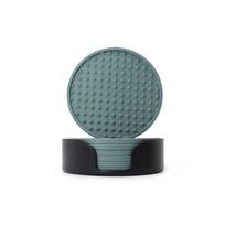 6 vnt./rinkinys Apvalūs silikoniniai padėkliukai Stalo vandens puodeliui Anti-Scalding ir Heat-Insulating Mat Neslystantis arbatos puodelio apsauginis kilimėlis 10x10cm pilkai mėlyna spalva