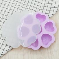 Silikoninė forma širdelės formos: Maisto dėžutė ir ledo kubelių forma violetinė