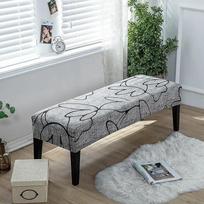1pc Anti-dust Long Bench Cover Flowers Prints Ottoman SlipCover Stretch Spandex Piano Stool Cover for Furniture Protector Home
