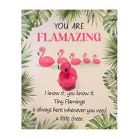Mini Flamingo Pocket Hug Token Gift Small Resin Animal Emotional Support Gifts with Inspirational Cards Positive Pocket Hug Card 1pc