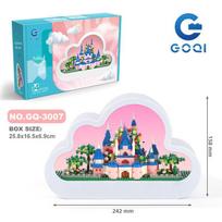 Santa Claus Cloud Mirror Night Light Building Blocks Toy for Kids - Christmas Gift