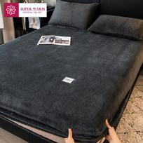 WASART Minkštas šiltas flanelinis paklodė elastinis čiužinio užvalkalas purus koralų vilnos patalynė žiemos porai dvigulė lova patalynė 150 Pillowcase No sheet