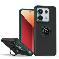Phone Case For Xiaomi Redmi Note 13 Pro 5G 4G A3 Car Magnetic Ring Anti-fall With Bracket Matte Silicone Protection Cover Coque Redmi Note 13 5G tamsiai žalia spalva