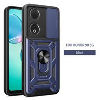 For HUAWEI Honor X5 X6A X7 X8B X9 4G 5G Case Shockproof Armor Car Holder Phone Cover For Honor 70 90 Lite Camera Lens Protection Honor Magic5 Lite 4G mėlyna