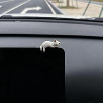 1/4 vnt. automobilio dekoracija miegančios katės lėlės kačiukas kūrybingi automobilių papuošalai žaislai katės mikro peizažo modelis mieli automobilių aksesuarai dovanos