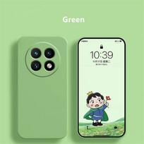 Liquid Silicone Case For Realme 13 Pro Plus Cover Realme 13 Pro+ Funda Soft TPU Camera Protector Back Coque Realme 13 Pro Plus ForRealme 13ProPlus žalia