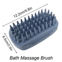 Pet Bath Brush Rubber Comb Hair Removal Brush Pet Dog Cat Cleaning Grooming Supplies Safety Silicone Brush blue