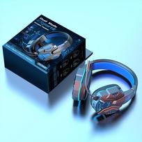 Bluetooth Headphone Wireless Bluetooth Headset Over Ear Gamer Headset With Microphone Stereo Wired Earphone For Pc Ps4 Laptop mėlyna