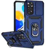 Armor Ring Bracket Push Phone Cases for Xiaomi Redmi Note 11 10 9 8 Pro Ma 9S Prime Poco X3 NFC X4 M4 4G 5G  XiaoMi 11 11T Cover RM Note 11 blue