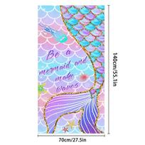70x140/80*160cm Mermaid paplūdimio rankšluostis treniruoklių salė Sportinis baseino rankšluostis moterims didelis jogos kilimėlis, madinga vasaros greitai išdžiūsta paplūdimio rankšluostis 70*140cm mėlyna