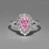 Huitan Newly Designed Pink Waterdrop Cubic Zircon Rings for Women Luxury Fashion Wedding Band Accessories Fancy Anniversary Gift 7 gray