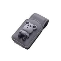 Car Sun Visor Glasses Clip Leather Eyeglasses Clip Magnetic Sunglasses Holder Hanger Glasses Case Auto Interior Accessorie pilka spalva