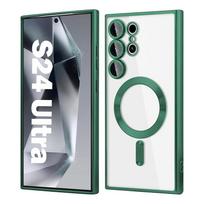 Galvanizuotas su Magsafe dėklu, skirtu Samsung Galaxy S24 S23 S22 S21 Note 20 Ultra S23 FE minkšta magnetine lęšio apsaugine stiklo plėvele For SamsungS24Plus gray