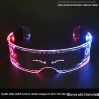 LED Spalvingi Pankiški Vakarėlio Akiniai: Kryžminio veidrodžio švytinti festivalio akiniai blue