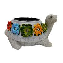 Outdoor Garden Waterproof Resin Succulent Turtle Flowerpot Lawn Landscape Solar Light Home Decor