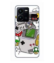 Case for Vivo Y35 4G Nintendo consoles vintage old school Maniacase juoda