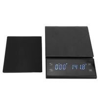 Elektroninės kavos svarstyklės Skaitmeninės virtuvinės kepimo svarstyklės su laikmačiu LCD ekranas 0,1 g?3 kg black