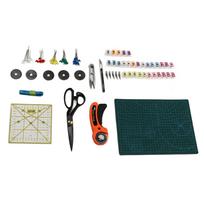 Quilting Kit Cutting Mat Cutting Knives Clips Needles U Shaped Scissors Circular Knifes Rotary black