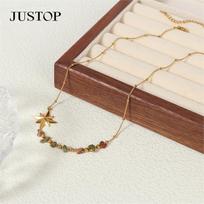 New Round Bead Necklace Natural Gravel Necklace INS Star Moon Jewelry Women