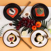 100Pcs Casino Party Disposable Paper Plates Las Vegas Theme Party Decorations Casino Night Party Plates Poker Dessert Plates For