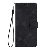 Fashionable Geometric-Patterned Wrist-Strap PU Leather Phone Wallet Case for Tecno Camon 19,20,30,40,Pop 6,7,8,9,Spark 7,8,9,10,20,30,Spark Go... Tecno Camon 15 juoda