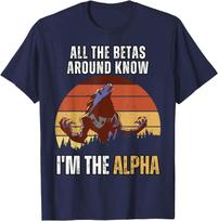 All Betas Around Know I'm The Alpha Funny Alpha Wolf Meme T-Shirt S armijos žalia spalva