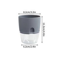 Self Watering Flower Pot Plastic Hydroponics Plants Pot Succulent Potted Planters Transparent Home Office Desktop Decoration gray