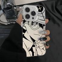 Conan iPhone dėklas 11/12/13/14/15 Pro, Lazeriu pjaustytas minkštas silikonas XR/XS Max iPhone 13 Pro Max black