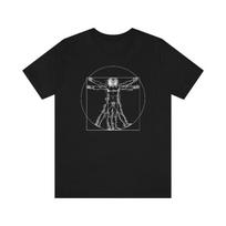 230 Gsm 100% Cotton Vitruvian Man Leonardo Drawing XXS juoda
