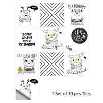 Cute Cartoon Waterproof Tile Stickers DIY Bathroom Kitchen Wall Sticker 10pcs Furniture Stickers PVC Tile Paste 10 x 10 cm 10 PCS