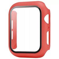 Tempered Glass+Watch Protector Case For Apple Watch 8 7 6 SE 5 3 4 44mm 40mm Screen Protector iWatch 5 3 2 42mm 38mm Case Cover 40mm raudona