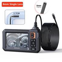 Industrial Endoscope Camera 4.3inch IPS Screen 8mm HD1080P IP67 Waterproof 8 LED Light Inspection Borescope for Pipe Car Repair 1m black
