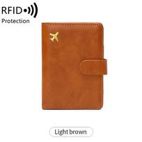 RFID apsauga nuo vagystės kelioninis pasų rinkinys iš PU odos, piniginė kreditinėms kortelėms, pasų krepšys vyrams ir moterims, kelioniniai aksesuarai brown