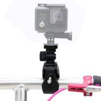 PULUZ Motociklo Dviračio Vairo Laikiklis su Trikojo Tvirtinimu ir Varžtu GoPro, Insta360, DJI ir Kitoms Veiksmo Kameroms(Juoda) juoda