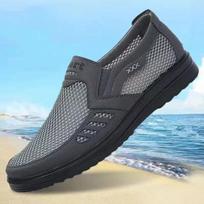 2024 Spring Men Mesh Shoes tenis Breathable Soft Bottom Casual Shoes Lightweight Non-Slip Black Work Shoes Sneakers for Man 38 pilka spalva