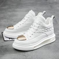 Dermis Men's Shoes Fashion High-top Casual Shoes Men's Air Cushion Shoe Tide Brand Soft-soled Sneakers Sports Shoes for Men 38 balta