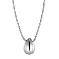New product, oversized glossy water drop necklace, women's versatile high-end collarbone chain, light luxury gray