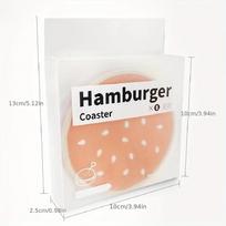 8pcs/set Burger Shape Coaster Creative Cup Pad Silicone Insulation Mat Mug Holder Kitchen Dining Bar Table Decorations Gift L white