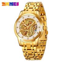 Fashion Hollow Through Bottom Men's Mechanical Watch Full Automatic Movement Waterproof Steel Belt Business Mechanical Watch Men
