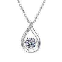 Smart water drop zircon pendant explodes the same necklace 1 carat Korean style mozzarella diamond. white