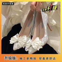 Buling buling silver fairy style wedding shoes 2025 new ins super flash single shoes thin heel pointed high heels 34