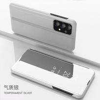 „Samsung Galaxy A14 A34 A54 5G Case“ prabangus „Smart Mirror“ magnetinis atverčiamas odinis telefono dėklas, skirtas Samsung A54 A 14 34 54 dangtelis For Galaxy A14 5G gray