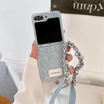 Odinis kaubojiško stiliaus telefono dėklas su riešo dirželiu Samsung Galaxy Z Flip 6 5 4 3 Flip6 Flip5 Flip4 Flip3 5G telefonams, atsparus smūgiams, apsauginis dangtelis For Samsung Galaxy Z Flip 3