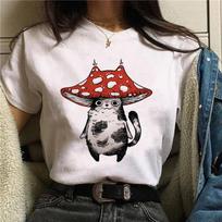Short Sleeve Tee Skull Print love funny Women Top Casual Clothes Lady Fashion aesthetic Summer Unisex Tshirt FeUnisex Graphic T-Shirt L