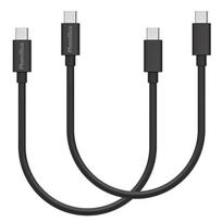 Lot of 2 20cm USB-C USB-C Black Cables for Sony Xperia L1-L2-L3-L4 Phonillico® juoda