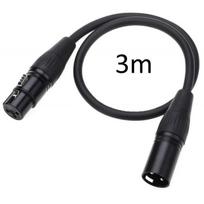 XLR Male to XLR Female 3-pin Cable - 3m - Microphone Sound Speaker Amplifier DMX Console Phonillico® juoda
