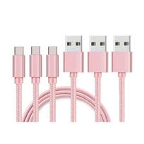 USB-C Cable for Google Pixel 6 - Google Pixel 6 Pro - Nylon Braided Pink 1 Meter [PACK OF 3] Phonillico® rožinė