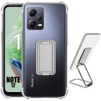 Silicone Case for Xiaomi Redmi Note 12 5G Transparent Shockproof with Adjustable Metal Stand
