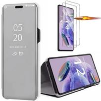 Coque Argenté pour Redmi Note 12 Pro+ 5G-Note 12 Pro Plus 5G et 2 Verres Trempés - Clear View Protection Anti-Rayures